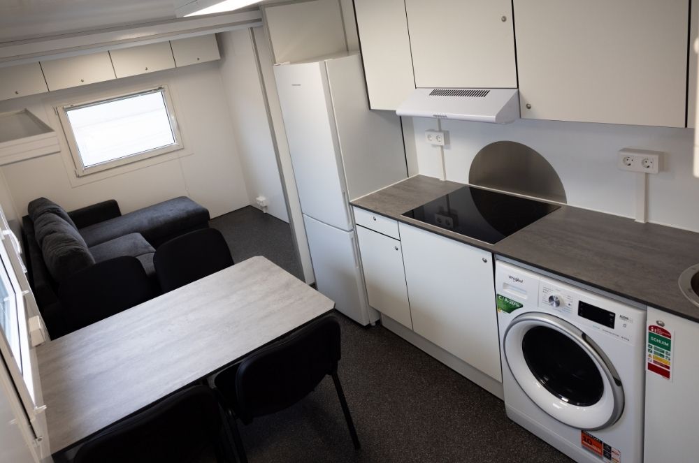 Keukenblok en eettafel binnen de 900 Flex